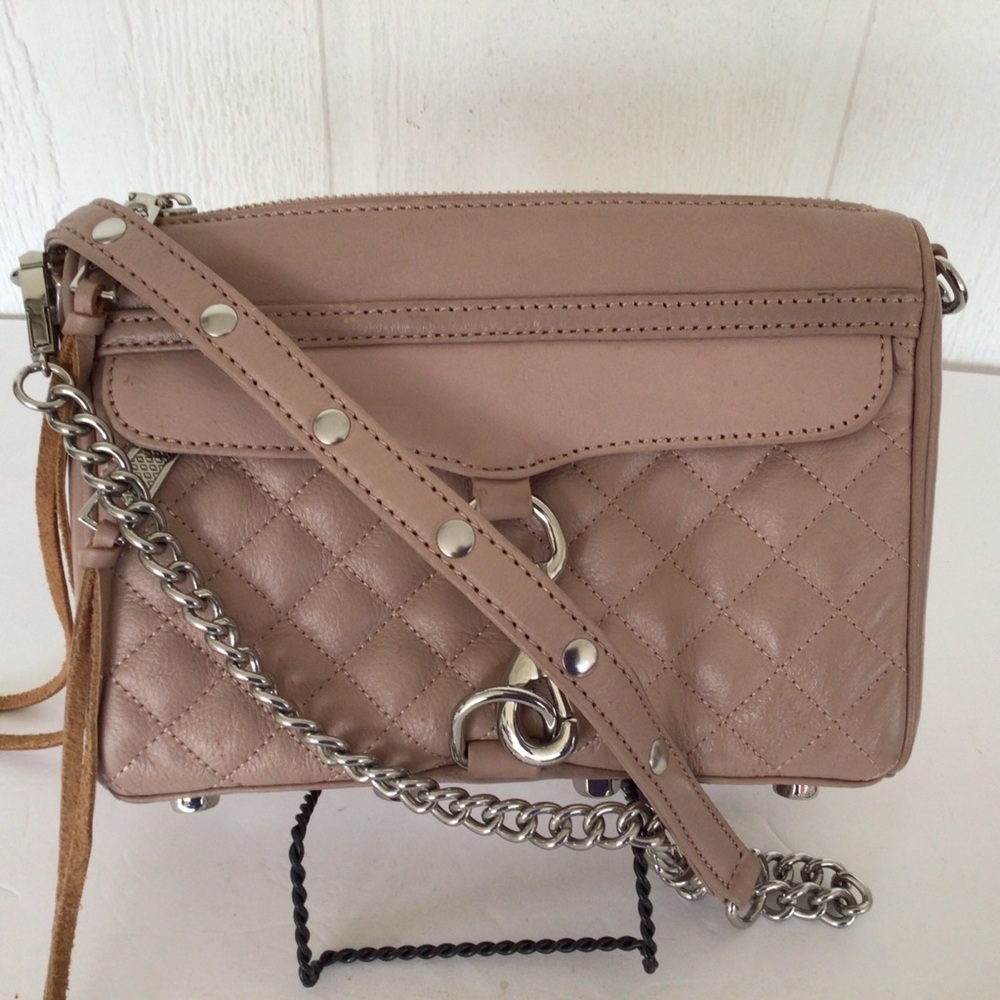 NWT REBECCA MINKOFF QUILTED MINI MAC CROSSBODY BAG IN VINTAGE PINK